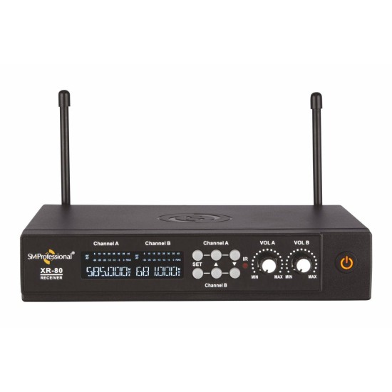 Studiomaster XR 80HH Dual Hand UHF Wireless Microphone, Black