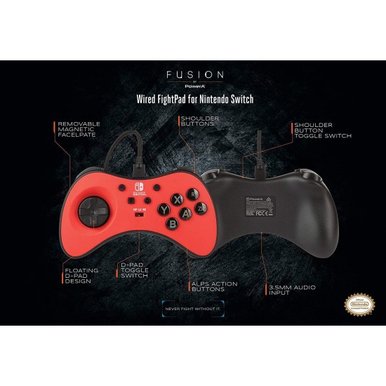PowerA FUSION Wired FightPad Gaming Controller for Nintendo Switch, Red (Officially Licensed) PowerA FUSION Wired FightPad Gaming Controller for Nintendo Switch, Red (Officially Licensed)