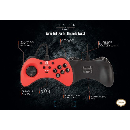 PowerA FUSION Wired FightPad Gaming Controller for Nintendo Switch, Red (Officially Licensed) PowerA FUSION Wired FightPad Gaming Controller for Nintendo Switch, Red (Officially Licensed)