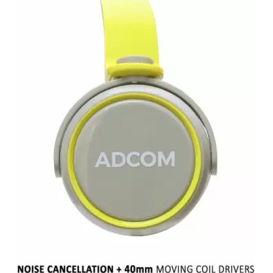 Adcom AD-28038 Junior Wired On-Ear Stereo Headphones with Microphone, Adjustable Leather Padded Cushions and 40mm Drivers (Grey/Green) Adcom AD-28038 Junior Wired On-Ear Stereo Headphones with Microphone, Adjustable Leather Padded Cushions and 40mm Drivers (Grey/Green)