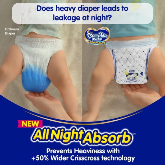 MamyPoko Pants All Night Absorb Baby Diapers Small (S), 90 Count 4-8 Kg, 34 Grams