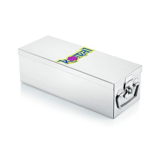 Konquer TimeS Komal Stainless Steel Big Jewellery Box (Standard, Silver)