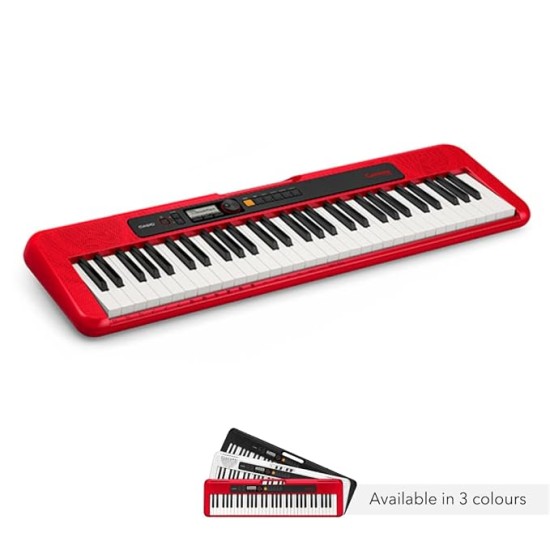 Casio CT-S200 Casiotone 61-Key Portable Keyboard with Piano tones, Red