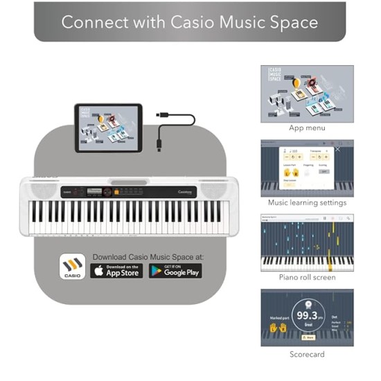 Casio CT-S200 61-Key Portable Keyboard, White