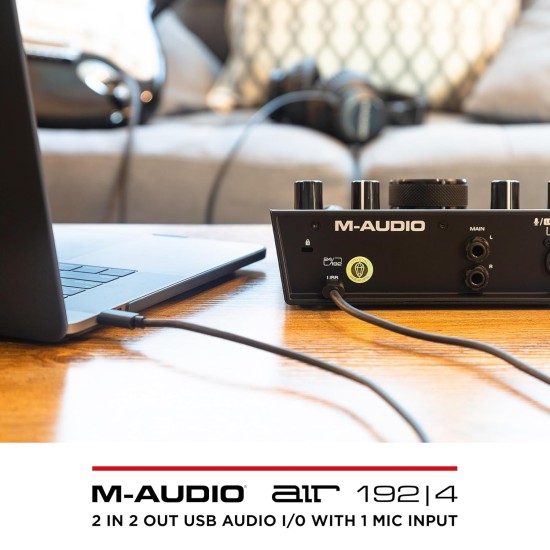 M-Audio AIR 192|4 | 2-In 2-Out USB Audio Interface with Recording Software from ProTools & Ableton Live, Plus Studio-Grade FX & Virtual Instruments