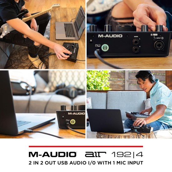 M-Audio AIR 192|4 | 2-In 2-Out USB Audio Interface with Recording Software from ProTools & Ableton Live, Plus Studio-Grade FX & Virtual Instruments