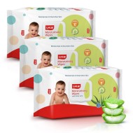 LuvLap Moisturising Wipes with Aloe Vera Lid (72 Wipes/Pack, Pack of 3)
