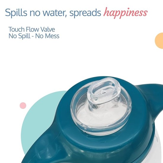LuvLap Little Dolphin Sipper, Soft Silicone Spout, Anti-Spill, Colour, 210Ml, 6M+, Blue