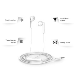 Honor AM115 Half in-Ear Earphones with mic (White) Honor AM115 Half in-Ear Earphones with mic (White)
