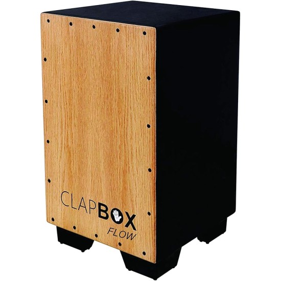 Clapbox Cajon CB02 Flow -Black, Oak Wood (H:50 W:30 L:30) - 3 Internal Snares