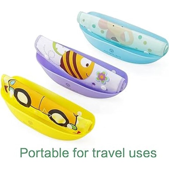 BabyGo Silicone Baby Bibs | Adjustable Neckline Feeding Apron Bibs, Detachable, Waterproof, Washable, BPA-Free & Reusable Soft Silicone Bibs for Infants & Toddlers | Set of 3