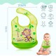 BabyGo Silicone Baby Bibs | Adjustable Neckline Feeding Apron Bibs, Detachable, Waterproof, Washable, BPA-Free & Reusable Soft Silicone Bibs for Infants & Toddlers | Set of 3