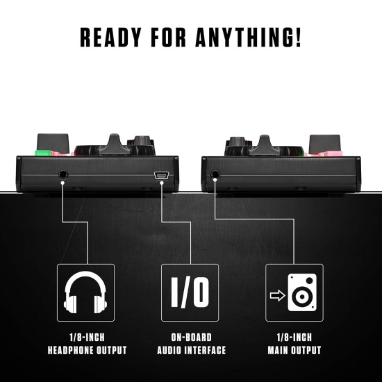 Numark DJ2GO2 Touch | Compact 2 Deck USB DJ Controller For Serato DJ with a Mixer/Crossfader, Audio Interface and Touch Capacitive Jog Wheels