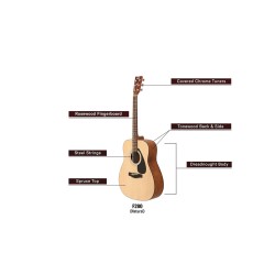 Yamaha F280 Acoustic Rosewood Guitar (Natural, Beige)