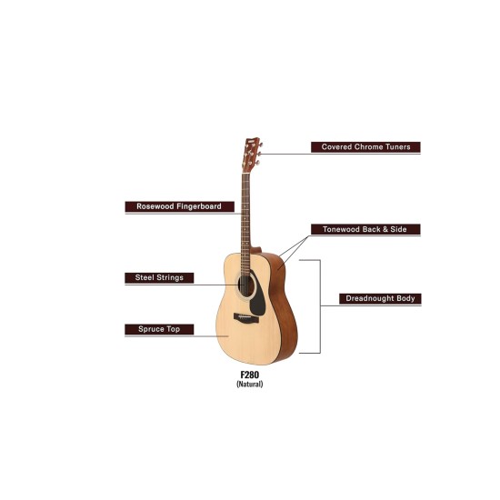 Yamaha F280 Acoustic Rosewood Guitar (Natural, Beige) Yamaha F280 Acoustic Rosewood Guitar (Natural, Beige)