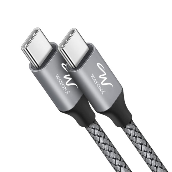 Wayona Type C To Type C Fast Charging Cable 65W/3.25A Usb C Nylon Braided Cord Compatible For Smartphone (Samsung Galaxy S22 S21 S20 Fe S10 M33 M51 M31 A73 A51 Note 20 10/Note 20 10 Plus) (1M, Grey) Wayona Type C To Type C Fast Charging Cable 65W/3.25A Usb C Nylon Braided Cord Compatible For Smartphone (Samsung Galaxy S22 S21 S20 Fe S10 M33 M51 M31 A73 A51 Note 20 10/Note 20 10 Plus) (1M, Grey)