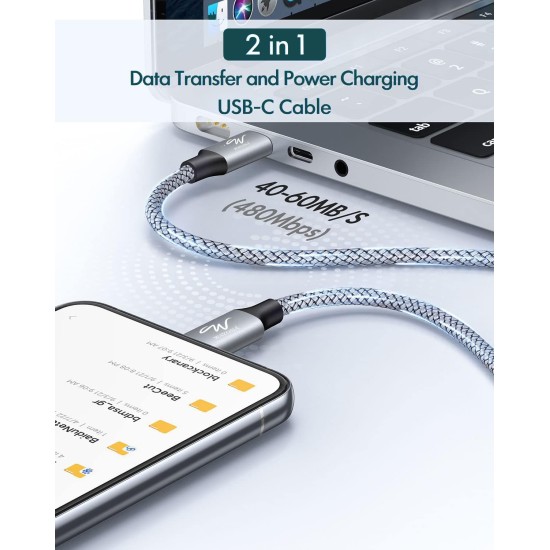 Wayona Type C To Type C Fast Charging Cable 65W/3.25A Usb C Nylon Braided Cord Compatible For Smartphone (Samsung Galaxy S22 S21 S20 Fe S10 M33 M51 M31 A73 A51 Note 20 10/Note 20 10 Plus) (1M, Grey) Wayona Type C To Type C Fast Charging Cable 65W/3.25A Usb C Nylon Braided Cord Compatible For Smartphone (Samsung Galaxy S22 S21 S20 Fe S10 M33 M51 M31 A73 A51 Note 20 10/Note 20 10 Plus) (1M, Grey)