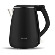 Havells Electric Kettle Aqua Plus 1250 Watts 1.2 liters , Double Layered Cool Touch Outer Body | 304 Rust Resistant SS Inner Body with Auto Shut Off | Wider Mouth | 2 Yr Manufacturer Warranty (Black) Havells Electric Kettle Aqua Plus 1250 Watts 1.2 liters , Double Layered Cool Touch Outer Body | 304 Rust Resistant SS Inner Body with Auto Shut Off | Wider Mouth | 2 Yr Manufacturer Warranty (Black)