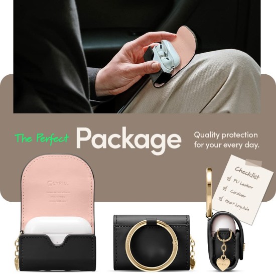 CYRILL Spigen Cyrill Mini Bag Compatible with Airpods Pro Case (2019) for Women, Cute Leather Airpods Pro1 Case Cover with Crossbody Strap - Black CYRILL Spigen Cyrill Mini Bag Compatible with Airpods Pro Case (2019) for Women, Cute Leather Airpods Pro1 Case Cover with Crossbody Strap - Black