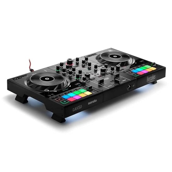Hercules DJ Control Inpulse 500: 2-Deck USB DJ Mixer Controller For Serato DJ And DJUCED (Included), Black
