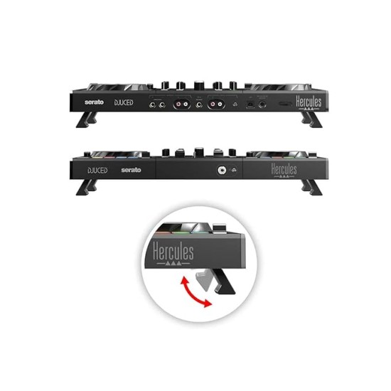 Hercules DJ Control Inpulse 500: 2-Deck USB DJ Mixer Controller For Serato DJ And DJUCED (Included), Black