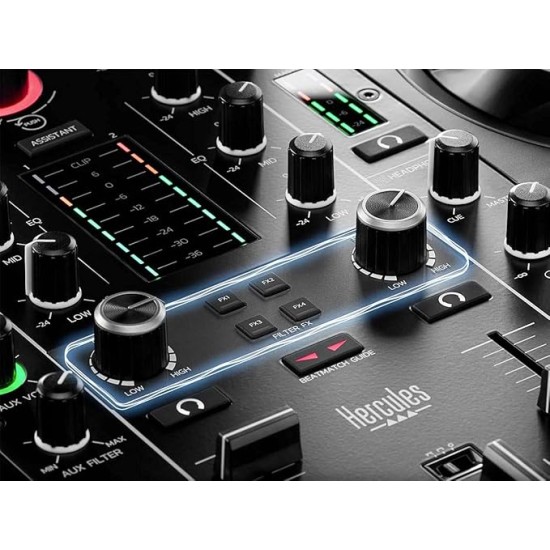 Hercules DJ Control Inpulse 500: 2-Deck USB DJ Mixer Controller For Serato DJ And DJUCED (Included), Black