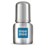 Mee Mee Baby Steel Feeding Bottle 120ml | Baby Milk Bottle with Advanced Anti Colic Valve, BPA Free, Soft Silicone Teat, Slim Neck for Babies/Infants/Newborns of 0-2 Years