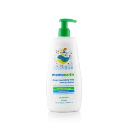 Mamaearth Deeply Nourishing Natural Baby wash (400 ml, 0-5 Yrs), White, Large