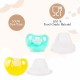 Mee Mee Baby Silicone Pacifier | Orthodontic Nipple for Oral Stimulation | Unique Shape to Support Psychological Breathing | Soother for Babies | Easy to Clean | 0-18 Months (Yellow/Green)