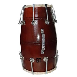 GT manufacturers Wood Dholak Musical Instrument Drum Nuts N Bolt Dholak-Brown