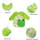 BabyGo Washable 3 Pcs Long Sleeve Bibs, Waterproof Baby Bibs, Toddler Sleeved Bib, Baby Smock for Eating Feeding, 6-24 Months (Multicolor)