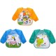 BabyGo Washable 3 Pcs Long Sleeve Bibs, Waterproof Baby Bibs, Toddler Sleeved Bib, Baby Smock for Eating Feeding, 6-24 Months (Multicolor)