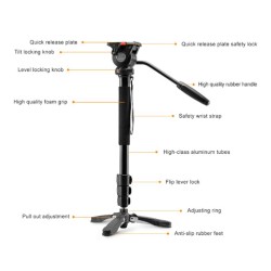 AGARO Monopod with Maximum Height 144.78 cm (57 inches) -Black AGARO Monopod with Maximum Height 144.78 cm (57 inches) -Black