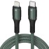Portronics Konnect CL 20W POR-1067 Type-C to 8 Pin USB 1.2M Cable With Power Delivery & 3A Quick Charge Support, Nylon Braided For All Type-C and 8 Pin Devices, Green