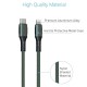 Portronics Konnect CL 20W POR-1067 Type-C to 8 Pin USB 1.2M Cable With Power Delivery & 3A Quick Charge Support, Nylon Braided For All Type-C and 8 Pin Devices, Green