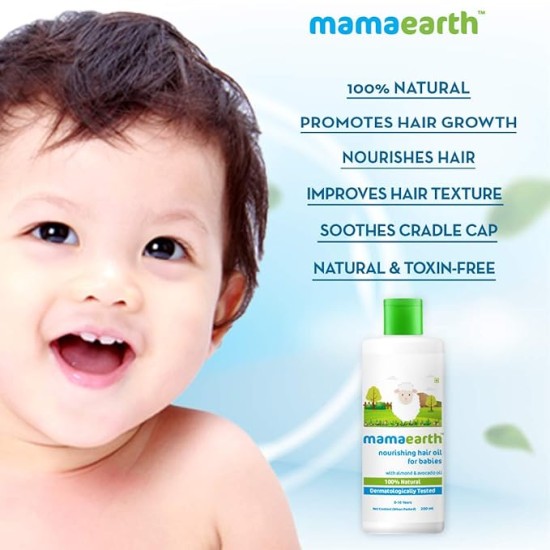 Mamaearth Nourishing Baby Hair Oil, with Almond & Avocado Oil - 200 ml, 1 piece Mamaearth Nourishing Baby Hair Oil, with Almond & Avocado Oil - 200 ml, 1 piece