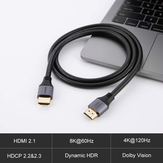 8K HDMI Cable 6.6 Feet, CableCreation Ultra High Speed HDMI to HDMI Cable 48Gbps, 8K@60Hz 4K@120Hz, HDCP 2.2, eARC Compatible with PS5, PS4, Xbox One/Xbox Series X, QLED TV, Roku TV, DVD, Projector, Gray 8K HDMI Cable 6.6 Feet, CableCreation Ultra High Speed HDMI to HDMI Cable 48Gbps, 8K@60Hz 4K@120Hz, HDCP 2.2, eARC Compatible with PS5, PS4, Xbox One/Xbox Series X, QLED TV, Roku TV, DVD, Projector, Gray
