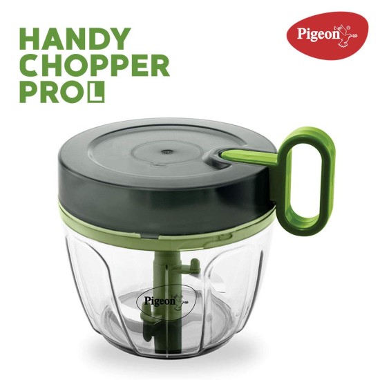 Pigeon Large Handy and Compact Chopper with 3 Blades for effortlessly Chopping Vegetables and Fruits (Multicolor, 650 ml, 14516)