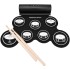 Powerpak G3001L-P Electronic Drum Kit Built-in Li-Battery 2000mAh Roll Up Drum Pad Portable Rechargeable Drum Kit with Headphone Jack Built-in Dual Speaker 2x Drum Pedals 2x Drum Sticks