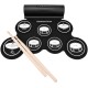 Powerpak G3001L-P Electronic Drum Kit Built-in Li-Battery 2000mAh Roll Up Drum Pad Portable Rechargeable Drum Kit with Headphone Jack Built-in Dual Speaker 2x Drum Pedals 2x Drum Sticks