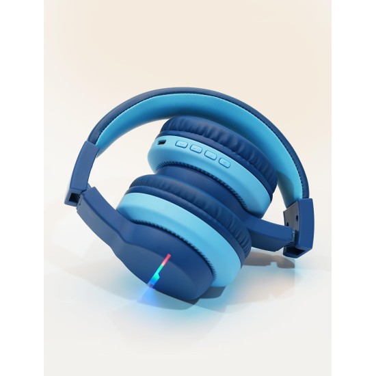 iClever Bluetooth Headphones with Mic, Headphones for Kids with 74/85/94dB Volume Limited Over The Ear Headset, 40H Playtime, Bluetooth 5.0, BTH12 Headphones for Boys Children Headphones, Blue iClever Bluetooth Headphones with Mic, Headphones for Kids with 74/85/94dB Volume Limited Over The Ear Headset, 40H Playtime, Bluetooth 5.0, BTH12 Headphones for Boys Children Headphones, Blue