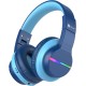 iClever Bluetooth Headphones with Mic, Headphones for Kids with 74/85/94dB Volume Limited Over The Ear Headset, 40H Playtime, Bluetooth 5.0, BTH12 Headphones for Boys Children Headphones, Blue iClever Bluetooth Headphones with Mic, Headphones for Kids with 74/85/94dB Volume Limited Over The Ear Headset, 40H Playtime, Bluetooth 5.0, BTH12 Headphones for Boys Children Headphones, Blue