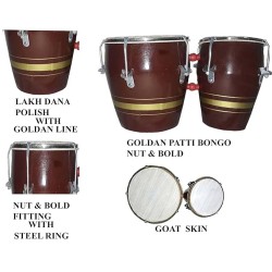 GT manufacturers Professional Two Piece Hand Made Wooden Bango Drum Set (Brown)