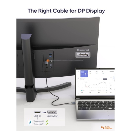 CableCreation 6FT USB C to Display Port Cable 4K@60Hz, 2K@165Hz, 2K@144Hz, to DP Cable Thunderbolt 3 Compatible with MacBook Pro/Air, iMac, iPad Pro 2020, Galaxy S22 Ultra/S20/S10, Aluminum, Grey CableCreation 6FT USB C to Display Port Cable 4K@60Hz, 2K@165Hz, 2K@144Hz, to DP Cable Thunderbolt 3 Compatible with MacBook Pro/Air, iMac, iPad Pro 2020, Galaxy S22 Ultra/S20/S10, Aluminum, Grey