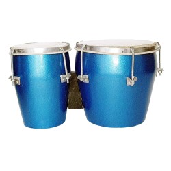 GT manufacturers Professional Two Piece Hand Made Wooden Bango Drum (Blue)