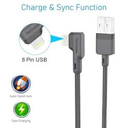 Portronics Konnect L 1.2M Fast Charging 3A 8 Pin USB Cable with Charge & Sync Function for iPhone, iPad (Grey) Portronics Konnect L 1.2M Fast Charging 3A 8 Pin USB Cable with Charge & Sync Function for iPhone, iPad (Grey)