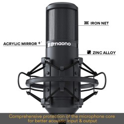 MAONO AU-PM420 USB Podcast Condenser Microphone, Computer Mic with Professional Sound Chipset for Gaming, Streaming, YouTube, Voice Over, Studio, Home Recording