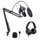 Maono AU-A04H Computer USB Microphone with Studio Headphone Set, Cardioid Podcast Condenser Mic for Gaming, Recording, PS4, Streaming, ASMR, YouTube, Singing, Vocal, PC