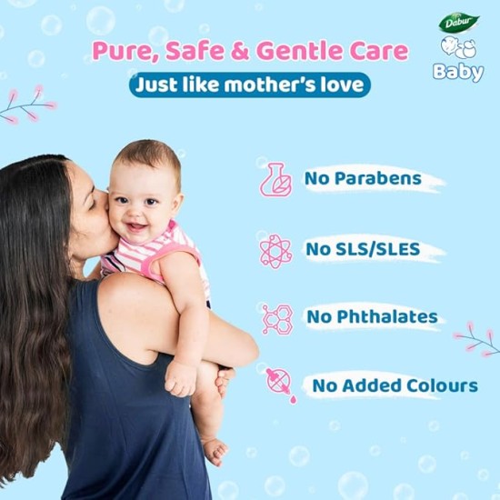 Dabur Baby Gentle Nourishing Shampoo: With No Harmful Chemicals & Tear Free Formula |Contains Aloe Vera & Gooseberry | pH balanced , Hypoallergenic & Dermatologically Tested with No Paraben & Phthalates -500 ml