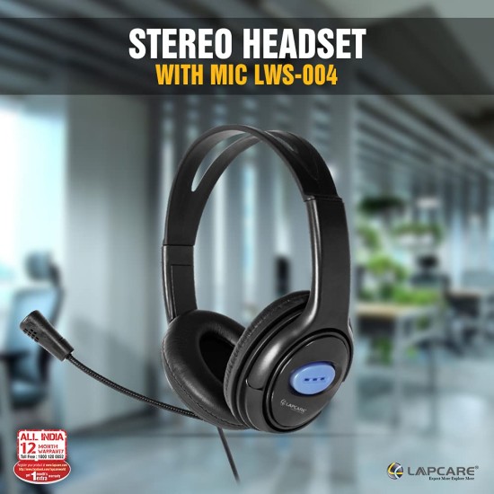 Lapcare LWS-004 Wired Over Ear Headphone with Mic (Black) Lapcare LWS-004 Wired Over Ear Headphone with Mic (Black)